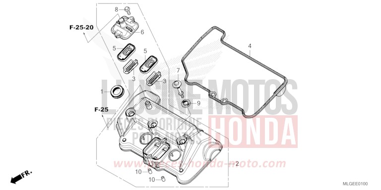 COUVERCLE DE CULASSE de Africa Twin DCT GRAND PRIX RED (R380B) de 2023